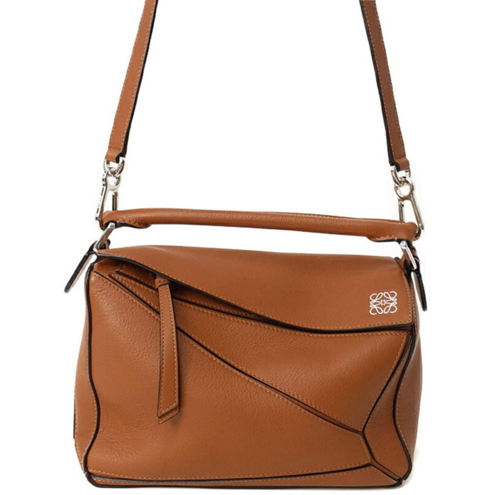 Loewe Puzzle Leather 2way Shoulder Bag Brown